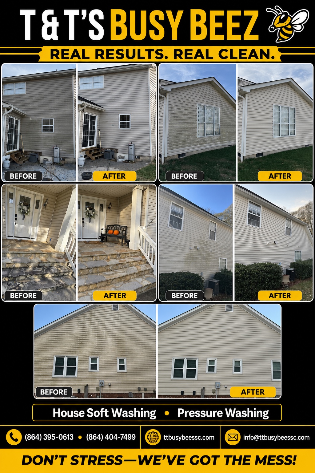 Five exterior-cleaning before and after transformations