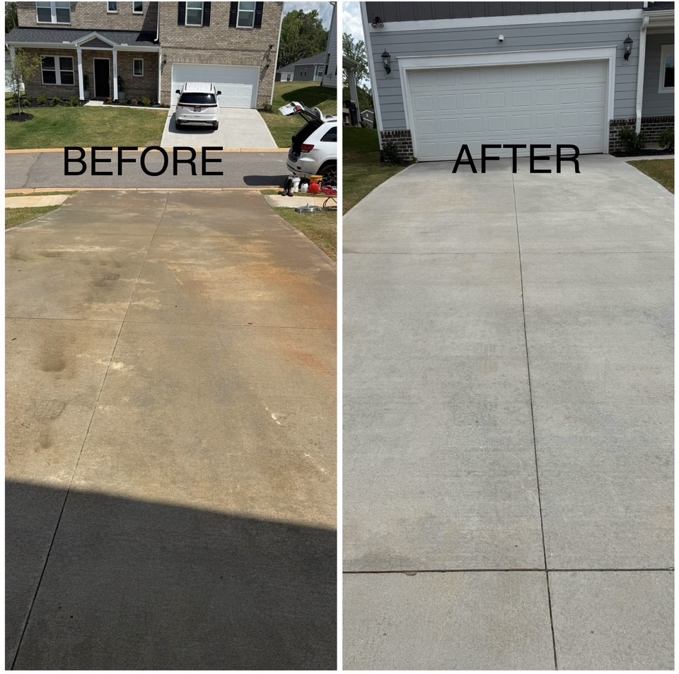 Concrete cleaning result